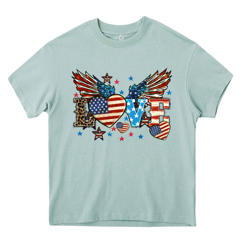 Love America Wings 4th Of July Heavy Core Tee by HowdyJamesFarm | Teevron