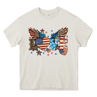 Cream Love America wings 4th of july Heavy Core Tee - HowdyJamesFarm