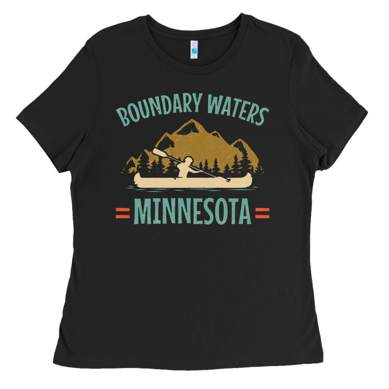 Retro Boundary Waters Canoe Minnesota Ladies Tee by DesignPulse | Teevron