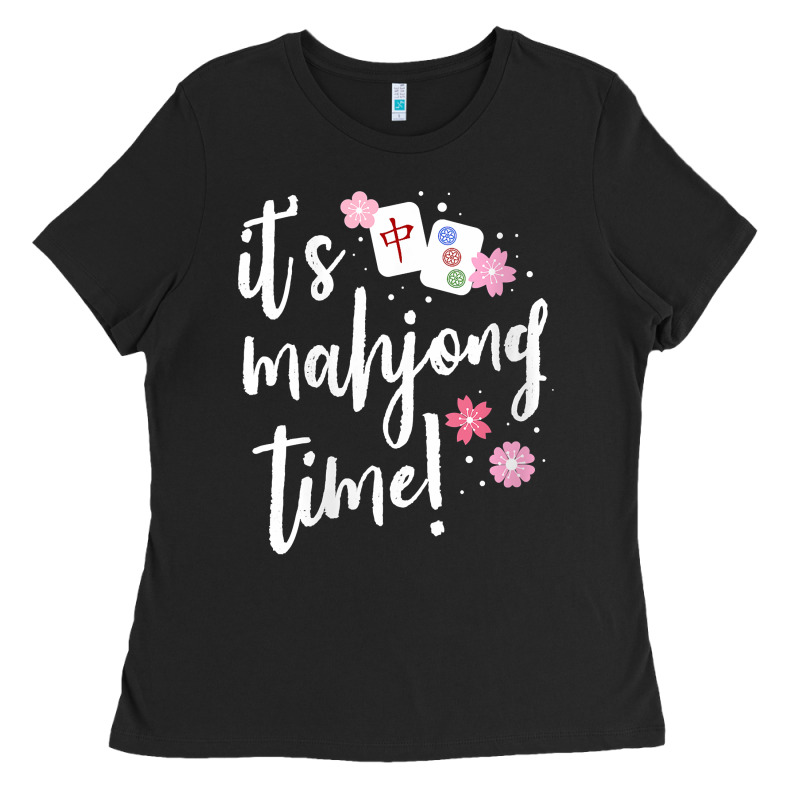 Womens Mahjong Gift For Her Mahjong Player V Neck T Shirt Ladies Tee by DesignPulse | Teevron