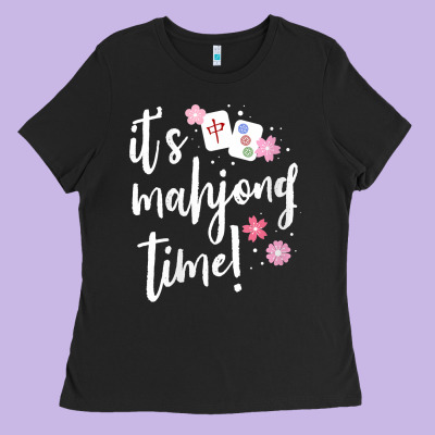 Womens Mahjong Gift For Her Mahjong Player V Neck T Shirt Ladies Tee Designed By Designpulse