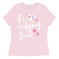 Bubblegum Pink womens mahjong gift for her mahjong player v neck t shirt Ladies Tee - DesignPulse