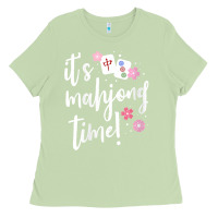 Matcha womens mahjong gift for her mahjong player v neck t shirt Ladies Tee - DesignPulse