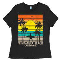 Windansea Beach California Ca Surfer Surfing Surf Palm Tree Ladies Tee | Teevron