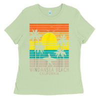 Matcha windansea beach california ca surfer surfing surf palm tree Ladies Tee - DesignPulse