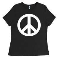 Black Peace Sign Ladies Tee - DesignPulse