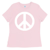 Bubblegum Pink Peace Sign Ladies Tee - DesignPulse