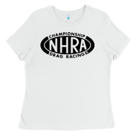 White nhra oval Ladies Tee - DesignPulse