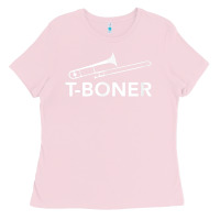 Bubblegum Pink funny trombone funny t boner funny t boner tboner Ladies Tee - DesignPulse