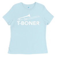 Baby Blue funny trombone funny t boner funny t boner tboner Ladies Tee - DesignPulse