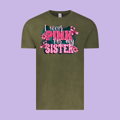 I Wear Pink For My Sister Vintage Tee Designed By Fadigitalartstudio
