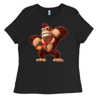 Black Donkey Kong 3D Poster Ladies Tee - DesignPulse