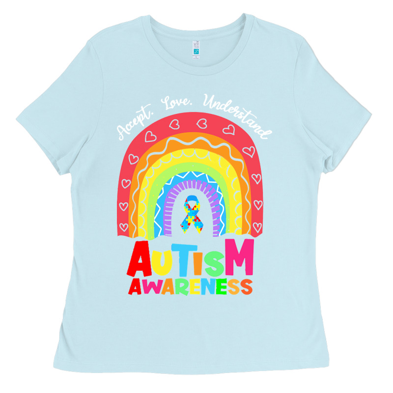 Autism Awareness Month T  Shirt Autism Awareness Rainbow Accept Unders Ladies Tee by DesignPulse | Teevron