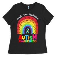 Black autism awareness month t  shirt autism awareness rainbow accept unders Ladies Tee - DesignPulse