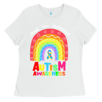 White autism awareness month t  shirt autism awareness rainbow accept unders Ladies Tee - DesignPulse