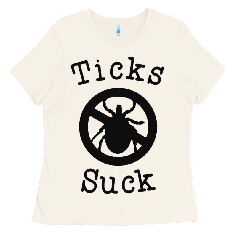 Ticks Suck Shirt Lyme Disease Gift Green Awareness Ribbon Ladies Tee by DesignPulse | Teevron
