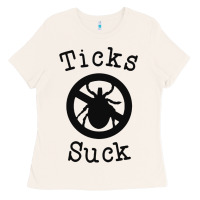 Bone ticks suck shirt lyme disease gift green awareness ribbon Ladies Tee - DesignPulse