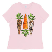 Bubblegum Pink Easter carrot Easter Day Ladies Tee - CowGirlArtShop