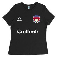 Black galway gaillimh irish gaelic football and hurling premium Ladies Tee - DesignPulse