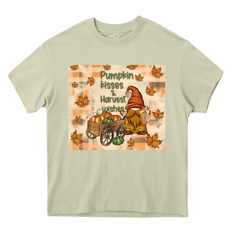Pumpkin Kisses And Harvest Wishes Heavy Core Tee by TumblerDesignByShophia | Teevron