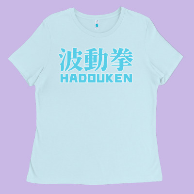 Hadouken Street Arcade Fighter Retro Ryu Gaming Funny Ladies Tee Designed By Designpulse