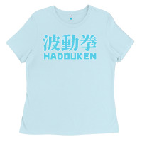 Baby Blue hadouken street arcade fighter retro ryu gaming funny Ladies Tee - DesignPulse