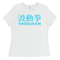 White hadouken street arcade fighter retro ryu gaming funny Ladies Tee - DesignPulse