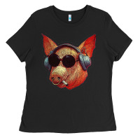 Black Blodwyn pig Ladies Tee - DesignPulse