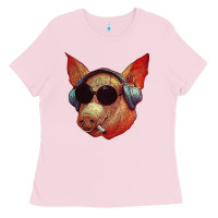 Bubblegum Pink Blodwyn pig Ladies Tee - DesignPulse