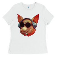 White Blodwyn pig Ladies Tee - DesignPulse