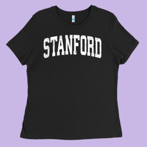 Stanford California Ca Vintage Athletic Sports Design T Shirt Ladies Tee Designed By Designpulse