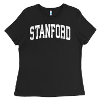 Black stanford california ca vintage athletic sports design t shirt Ladies Tee - DesignPulse