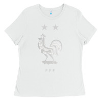 White FFF Two Stars Ladies Tee - DesignPulse