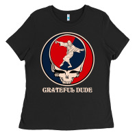 Black grateful dude Ladies Tee - DesignPulse