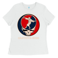 White grateful dude Ladies Tee - DesignPulse