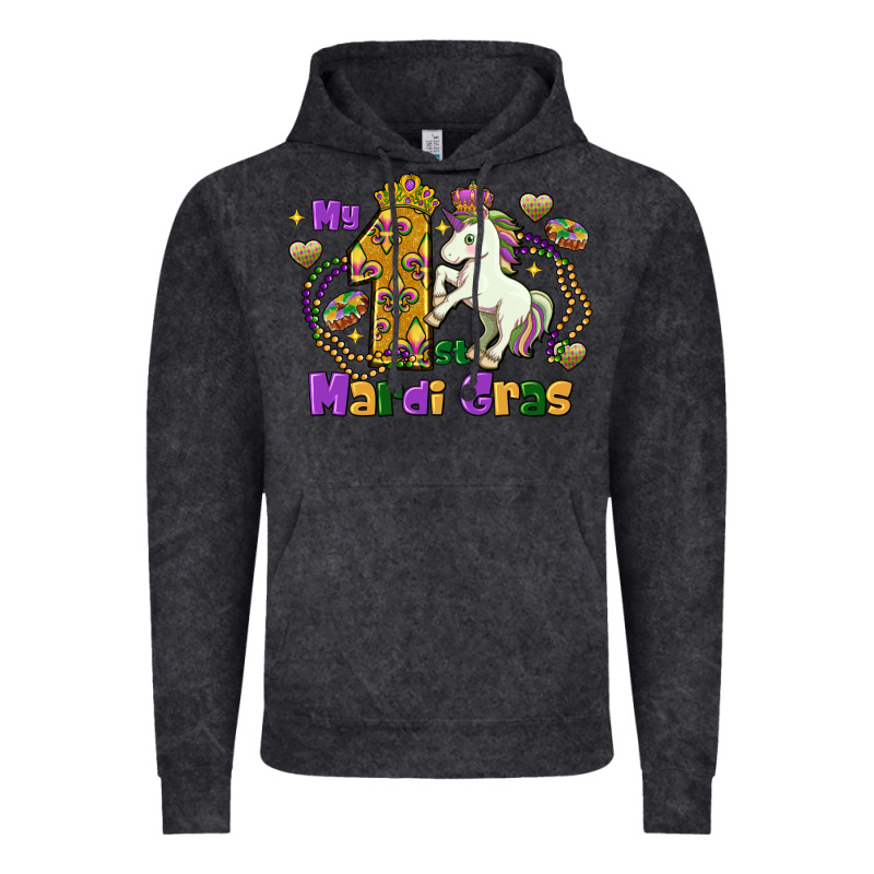 My First Mardi Gras Unicorn Vintage Hoodie by FaDigitalArtStudio | Teevron