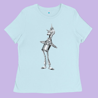 Vintage Wizard Of Oz Tinman Ladies Tee Designed By Designpulse