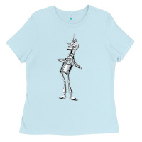 Baby Blue vintage wizard of oz tinman Ladies Tee - DesignPulse