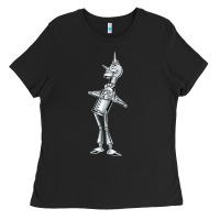 Black vintage wizard of oz tinman Ladies Tee - DesignPulse