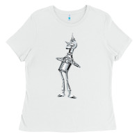 White vintage wizard of oz tinman Ladies Tee - DesignPulse