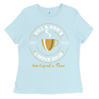 Baby Blue bill and bob coffee shop aa recovery gift t shirt Ladies Tee - PixelWave