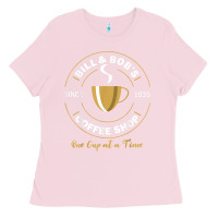 Bubblegum Pink bill and bob coffee shop aa recovery gift t shirt Ladies Tee - PixelWave