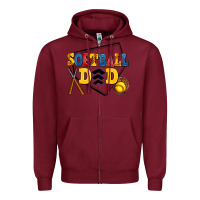 Burgundy softball dad Zipper Hoodie - AdoDesignShop