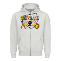 Dove Grey softball dad Zipper Hoodie - AdoDesignShop