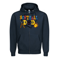 Navy softball dad Zipper Hoodie - AdoDesignShop
