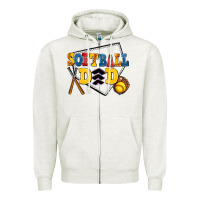 Oatmeal Heather softball dad Zipper Hoodie - AdoDesignShop