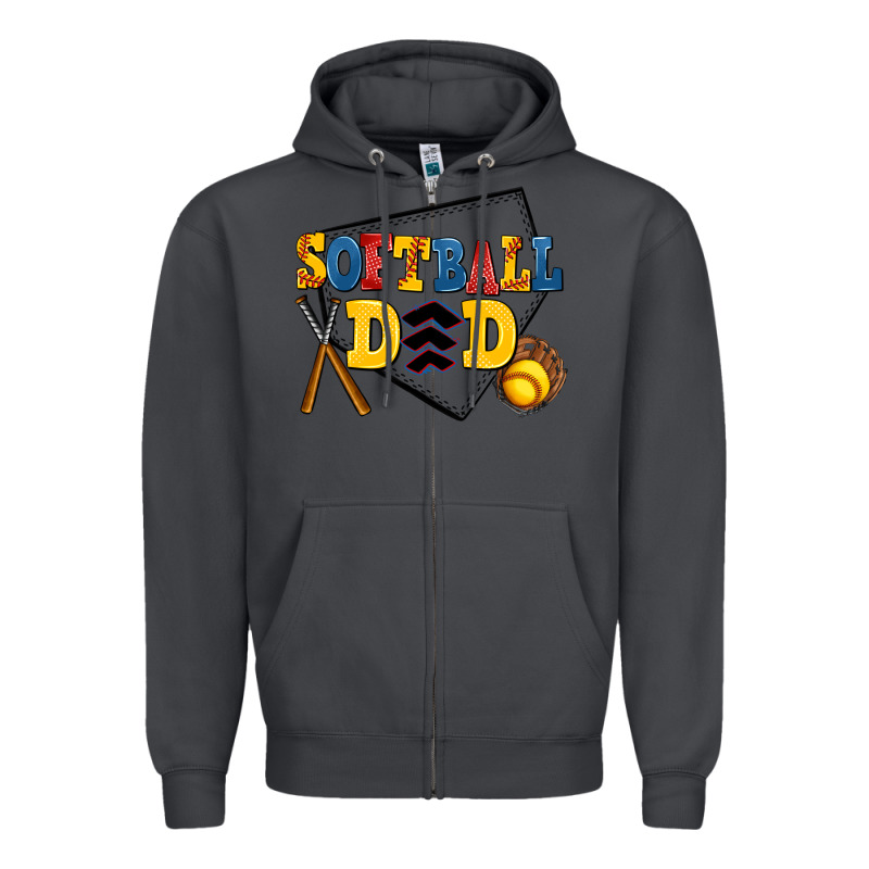 Softball Dad Zipper Hoodie by AdoDesignShop | Teevron