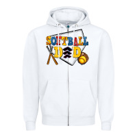 White softball dad Zipper Hoodie - AdoDesignShop
