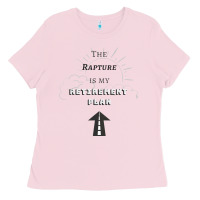 Bubblegum Pink the rapture is my retirement plan bible heaven jesus Ladies Tee - PixelWave