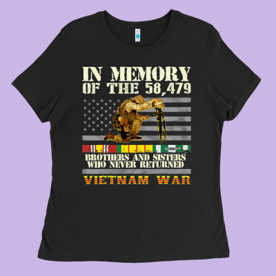 Vietnam War Veterans Us Memorial Day In The Memory Of 58479 38 Ladies Tee Designed By Pixelwave